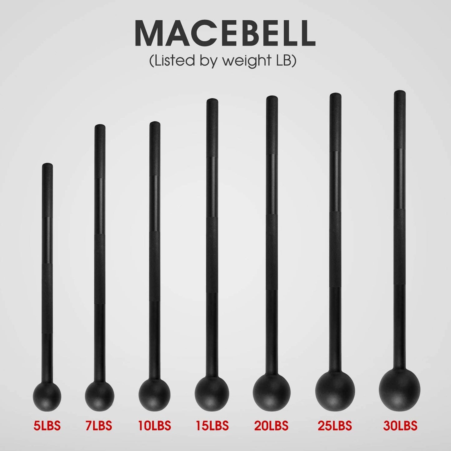 VortexFit Steel Mace Bell - 15 LB Professional Strength & Conditioning Club