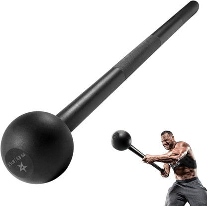 VortexFit Steel Mace Bell - 15 LB Professional Strength & Conditioning Club