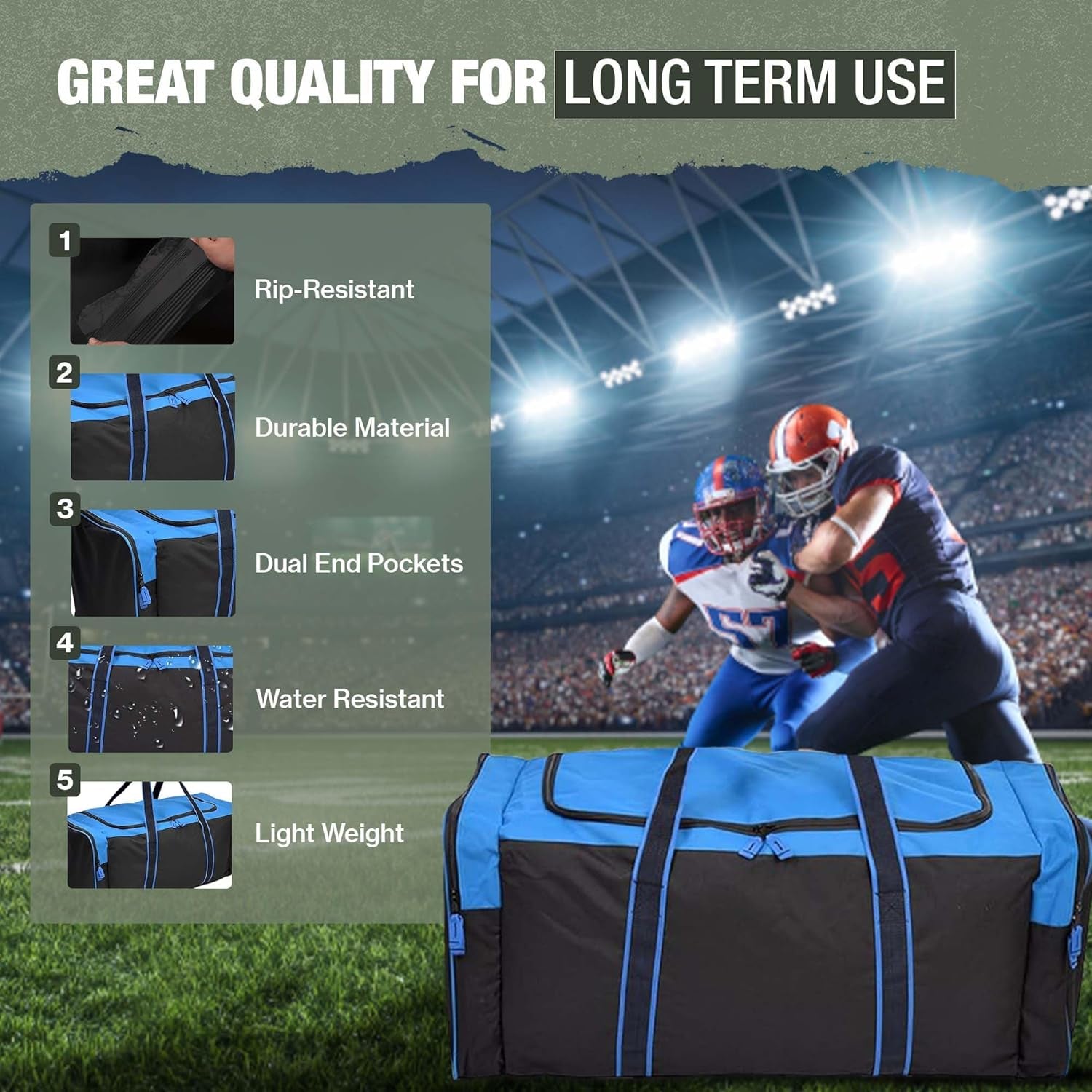 VortexFit Pro-Series Sport Duffel - Heavy Duty & Water Resistant